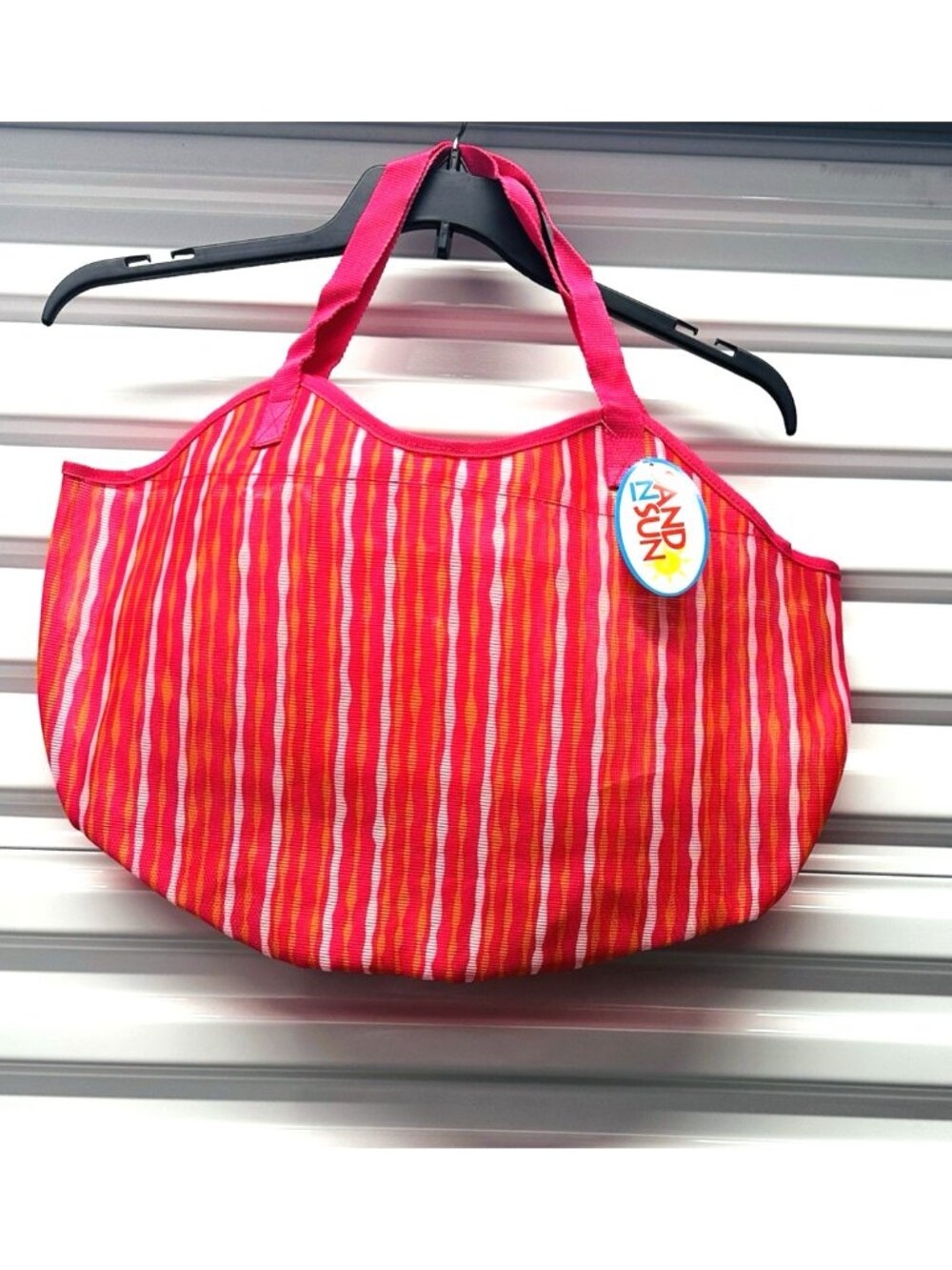 Sand N Sun Mesh Tote Bag Stripes Beach Ocean Lake Boating Swimming Towels More